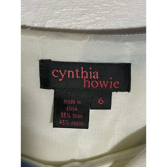 Vintage Blue & White Floral Fit Flare Dress Boat Neck Size 6 90s Y2K Preppy - Picture 3 of 15